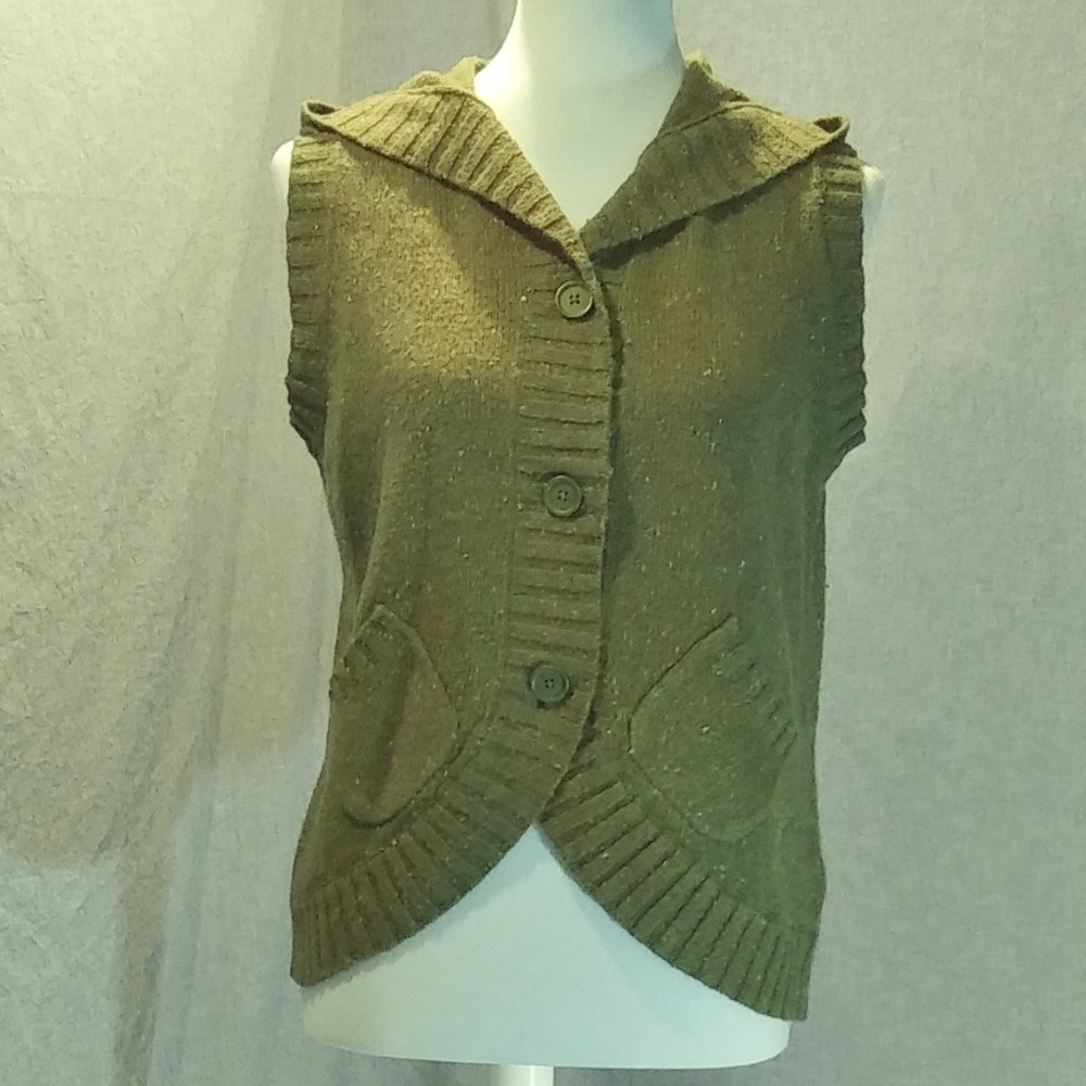 Woolrich Confetti Angora Knit Hooded Sweater Vest